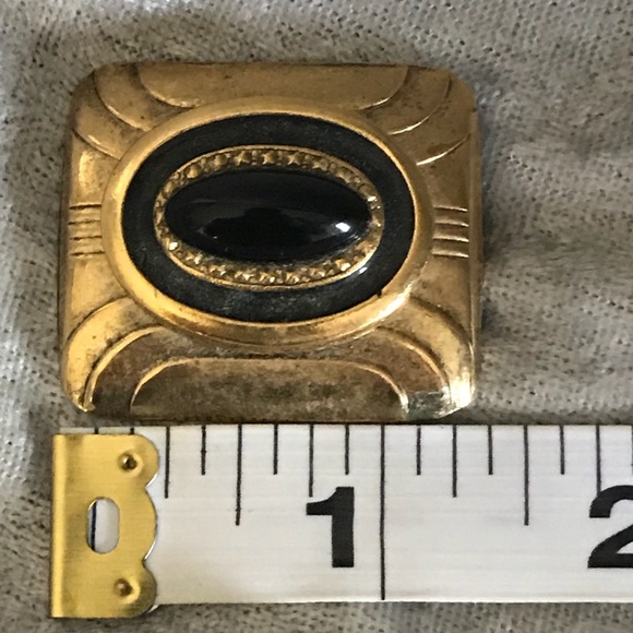 Vintage 1930’s Art Deco brooch black gold - Picture 4 of 6